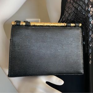 Black and Gold Evening Clutch Wristlet